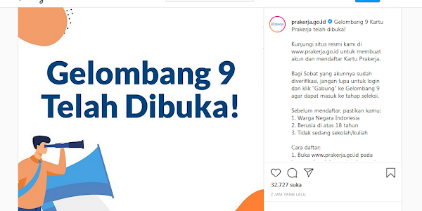 Berikut Akses Link www.prakerja.go.id Untuk Daftar Kartu Prakerja Gelombang 9| Ini Cara dan Syaratnya