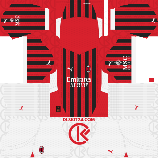 AC Milan DLS Kits 2024-2025 Released Puma - DLS Kits 2025 (Home)