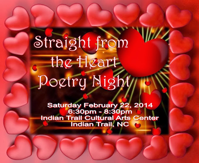 Straight from the Heart, Poetry Reading, Poetry Night, Indian Trail Cultural Arts Center