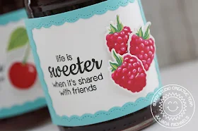 Sunny Studio Stamps: Berry Bliss Fancy Frames Stamped Jelly Gift Jar Labels by Juliana Michaels