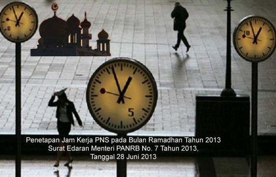 Penetapan Jam Kerja PNS Bulan Ramadhan | SE MENPANRB Nomor 07 Tahun 2013