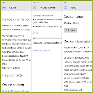 Update WP10 Build 10512 Lumia 625H, Setting, tools, upgrade, windows, mobile phone, mobile phone inside, windows inside, directly, setting windows phone, windows mobile phones, tools windows, tools mobile phone, upgrade mobile phone, setting and upgrade, upgrade inside, upgrade directly