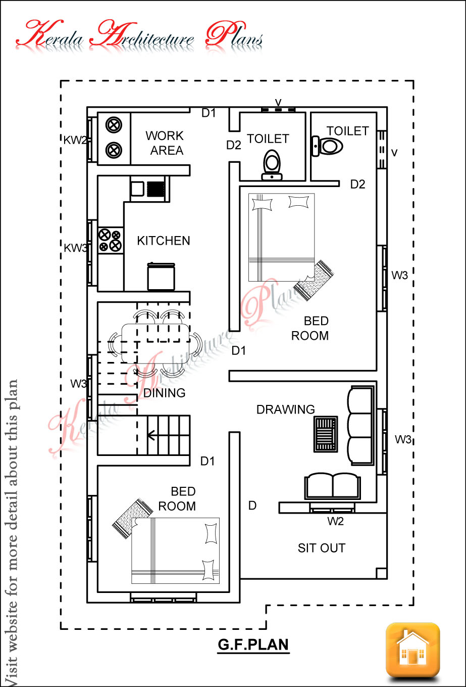 3 BEDROOM HOUSE PLAN IN 1200 SQUARE FEET ARCHITECTURE KERALA