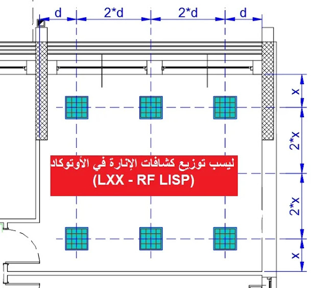 ليسب توزيع كشافات الإنارة في الأوتوكاد (LXX - RF LISP)