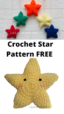 easy crochet 5 star pillow pattern