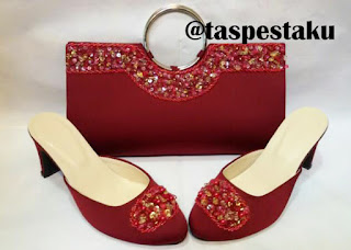 Slop Sepatu Sandal Pesta Merah Maroon Bisa Buat Acara Resepsi Nikahan