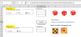 Jugando a los dados con Excel.