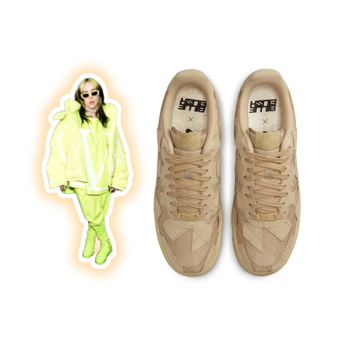 Billie Eilish X Nike Air Force 1 Mushroom and Sequoia