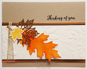 Layered Leaves, Stampin' Up!, Thinking of You card, Die cuts, Big Shot