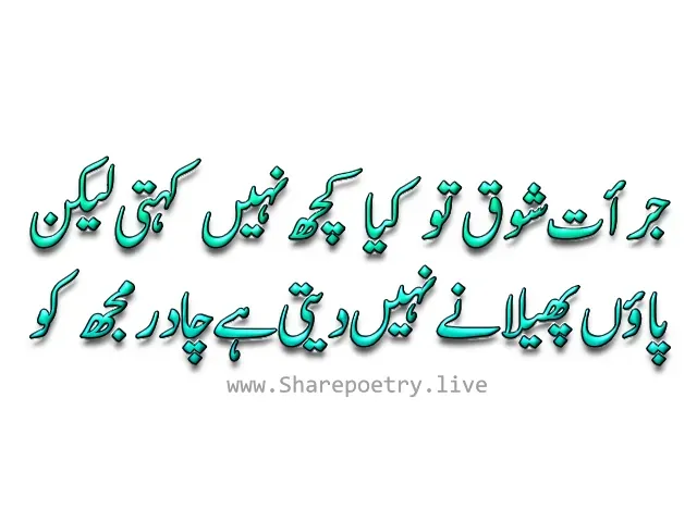 Jraat E Shoq To Keya Kuch Nahi - 2 lines poetry 2024