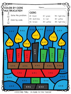 Kwanzaa color by number multiplication candles color