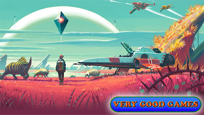 A banner for the review of No Man's Sky - an adventure game for Windows computers and PlayStation 4 consoles