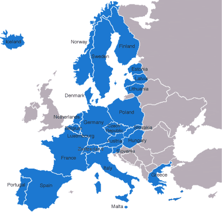 Schengen countries