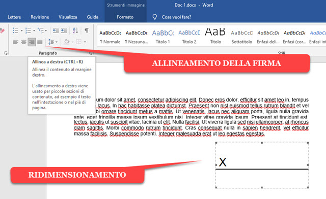 allineamento-ridimensionamento-firma