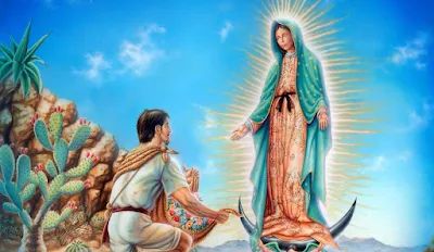 Nossa Senhora de Guadalupe aparece ao  índio asteca Juan Diego