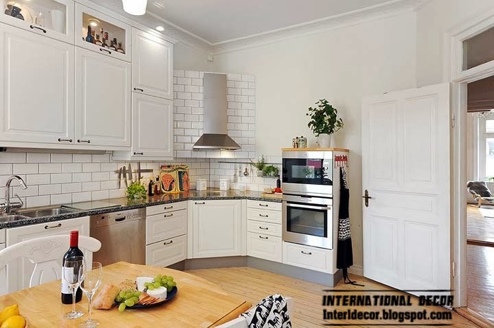 Scandinavian kitchen style and design, corner cabinets