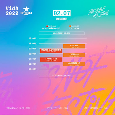 Horarios Vida Festival 2 de Julio