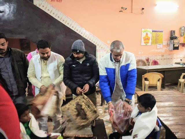  भाजपा नेता रवि भाटी ने जन्मदिन के अवसर पर अनाथालय में बांटी खाद्यय सामग्री और वस्​त्र