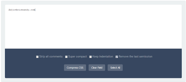 Cara Memasang Tool CSS Minifier di Halaman Statis Blogger Adjie Krisnandy
