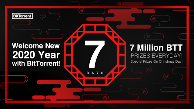 Welcome new year 2020 with BitTorrent — 7,000,000 $BTT to giveaway