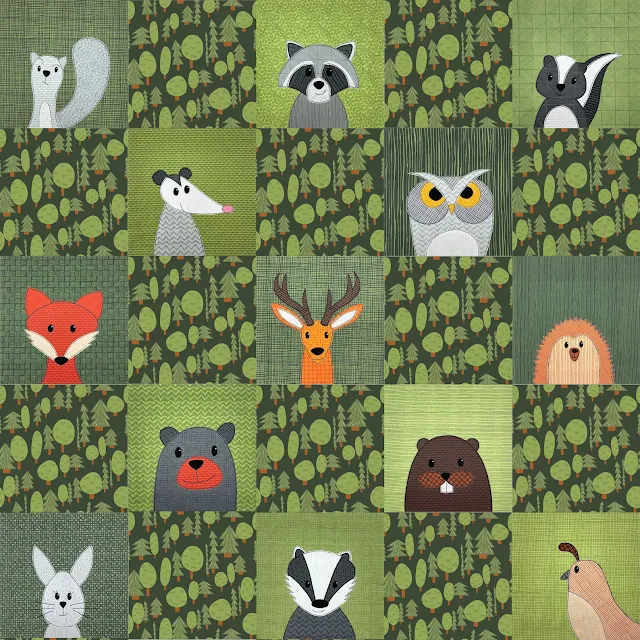 woodland creatures applique quilt pattern
