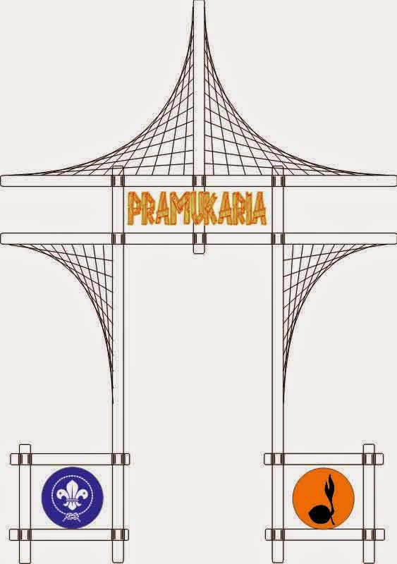  Gapura Tenda Pionering dengan Aksesoris Jalinan Tali Pramuka 
