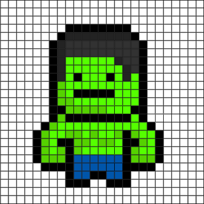 Pixel Art Incredible Hulk, Minecraft building idea's | Minecraft Pixel