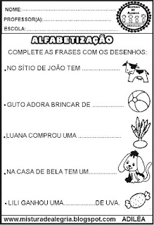 atividades de alfabetização 3º ano, criar frases