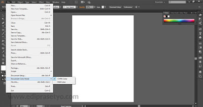 Cara menentukan mode warna yang akan digunakan saat akan membuat desain di adobe Illustrator