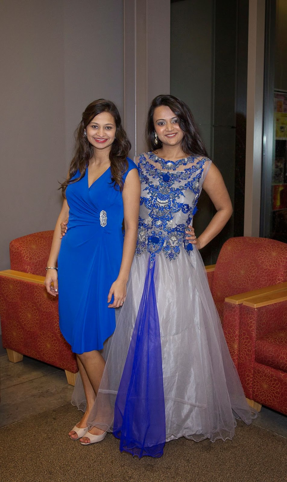 cocktail dresses, Indian girl wearing a beautiful gown, grey and blue cocktail dress, seattle fashion stores, Indo Western gowns  