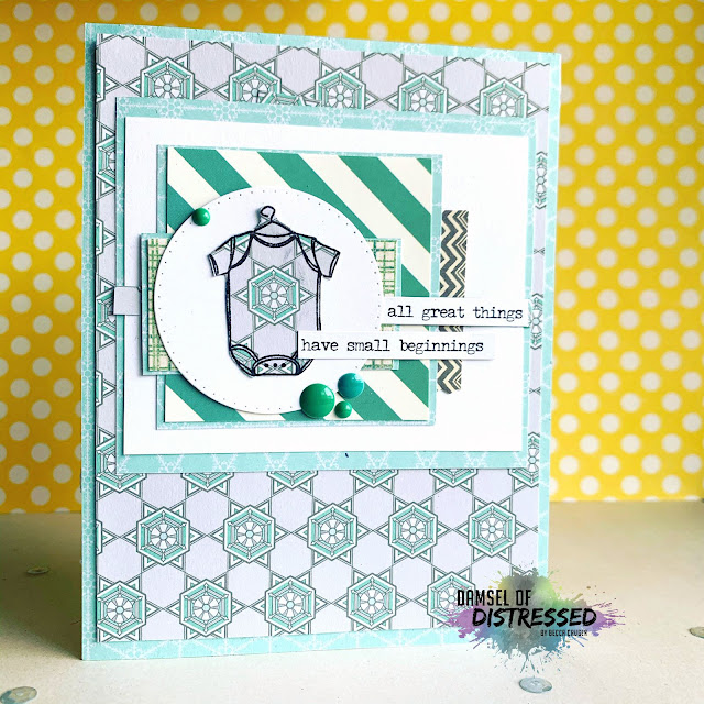 stamped baby boy card onesie