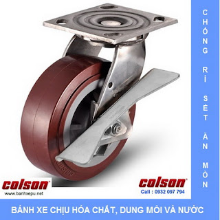 Bánh xe PU càng bánh xe đẩy inox chịu tải trọng | www.banhxepu.net