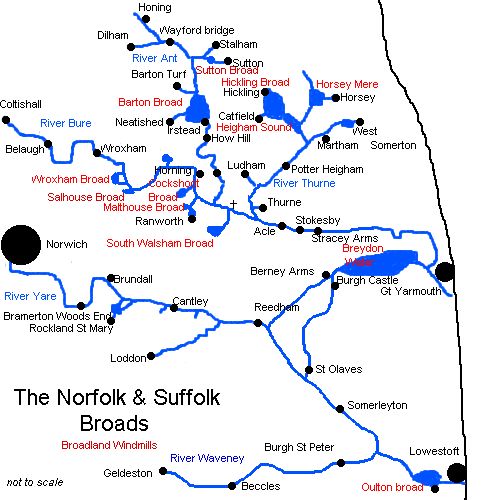 The Norfolk Broads - a navigable network of waterways created by peat 