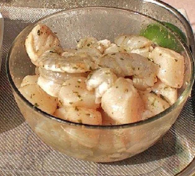 scallops and shrimp sauteed