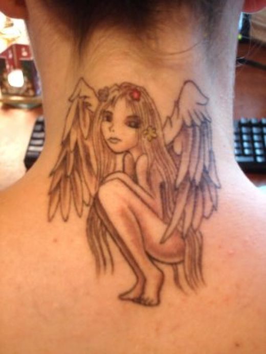 Wowwww doncha love this angel tattoo hands up if it's yer fav tattoo so far