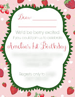 Custom Designed Strawberry Invitations and Printables - KISS Freelance Designs