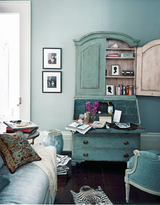 Bedroom on Borrowed Turquoise  Turquoise Furniture