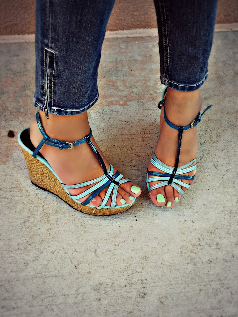 christian siriano for payless blue wedges