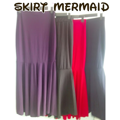 Skirt Mermaid - Dark Purple, Hitam, Merah, Dark Blue