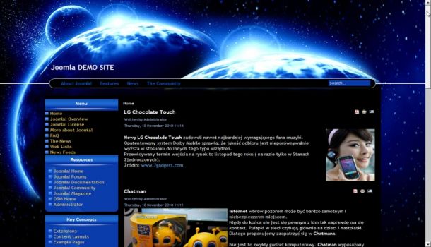 Blue World Joomla Theme Template