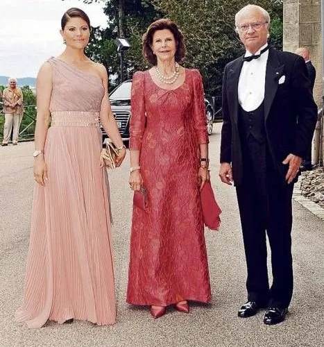 King Carl Gustaf, Queen Silvia and Crown Princess Victoria attended the 70th birthday party of Prince Andreas