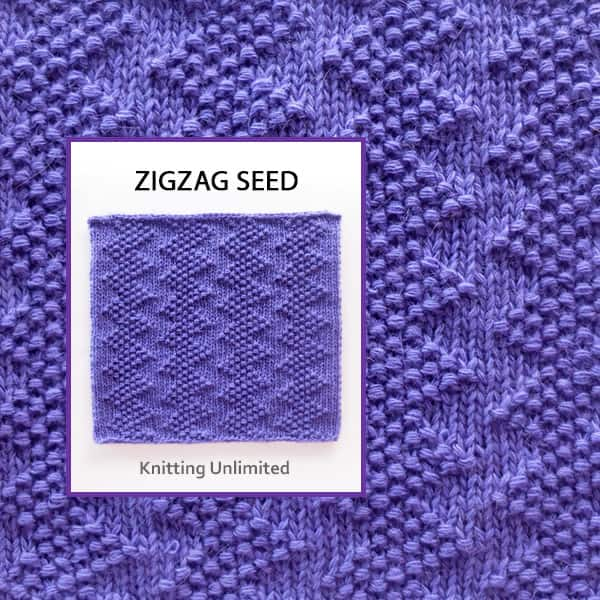 Zigzag seed Knit Purl block no 38