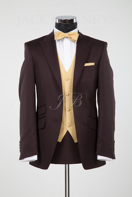 brown wedding suit, vintage wedding suit hire, lounge suit hire chocolate brown wedding suit