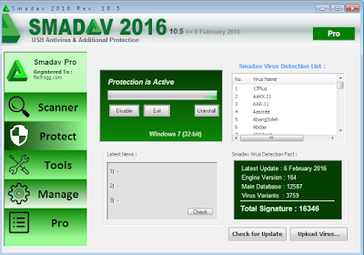  Update terbaru AntiVirus Smadav lagi nih sob gres Download Smadav Pro 2016 Rev 10.5 Full Version