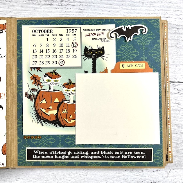 Halloween Scrapbook Album Page with cats