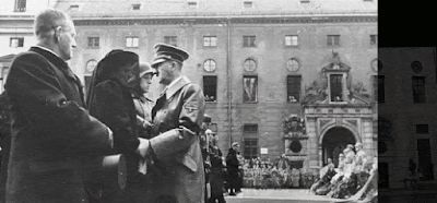 GIF: Hitler addressing families of the 'martyrs' in front of the Residenz