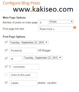 Konfigurasi Widget Blog Posts - Kakiseo