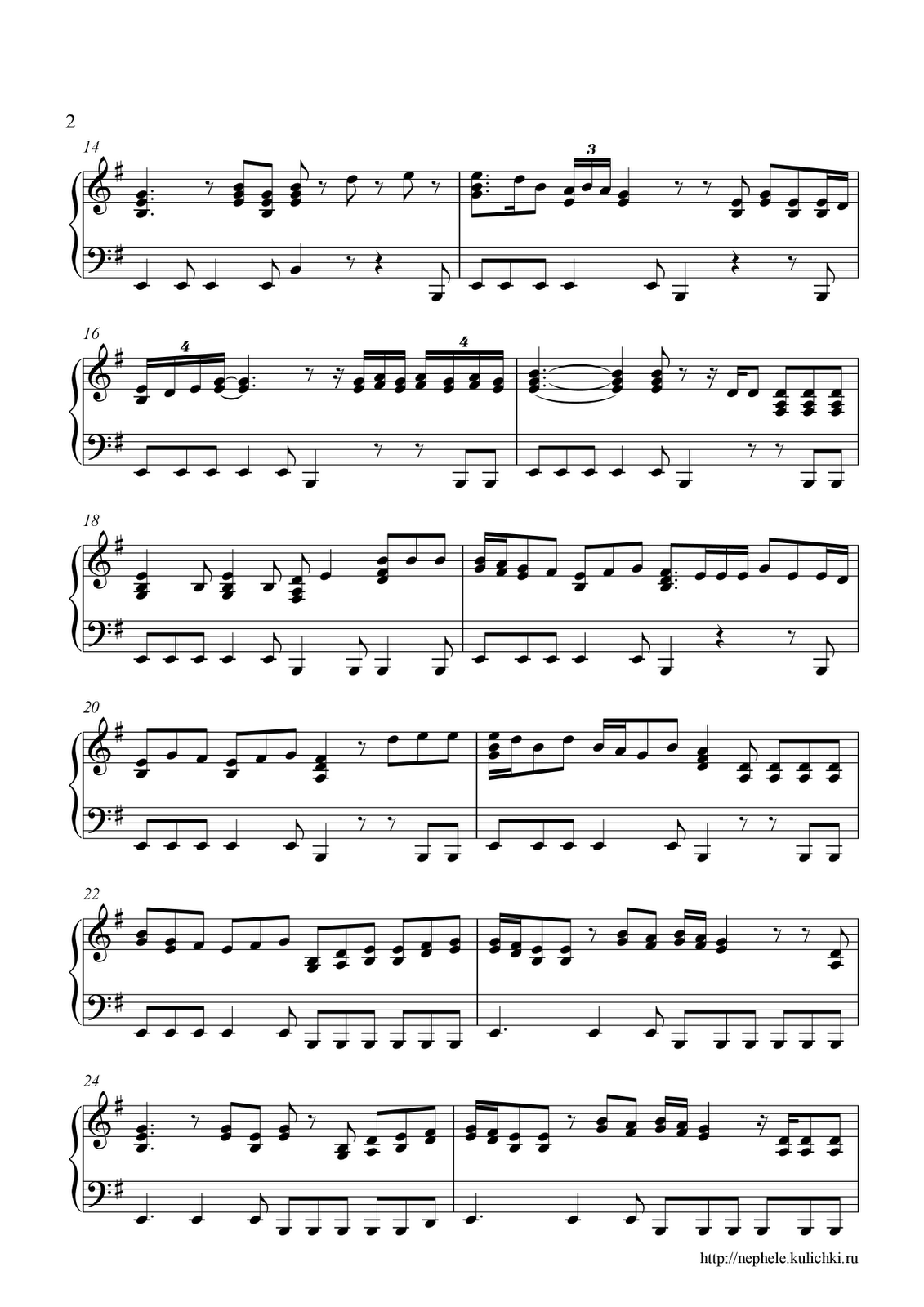 Partitura para piano de Fallin de Alicia Keys | Partituras de piano