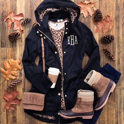 Monogrammed Rain Jacket