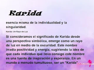 ▷ Significado del nombre Karida (✔)